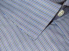  245 NEW JOHN VARVATOS DRESS SHIRT 17 36/37 CLASSIC FIT FANCY STRIPE MENS