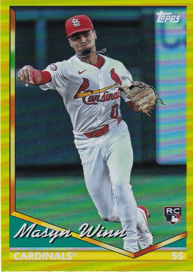 2024 Topps Archives Masyn Winn #204 RC Yellow Foilboard - St. Louis Cardinals