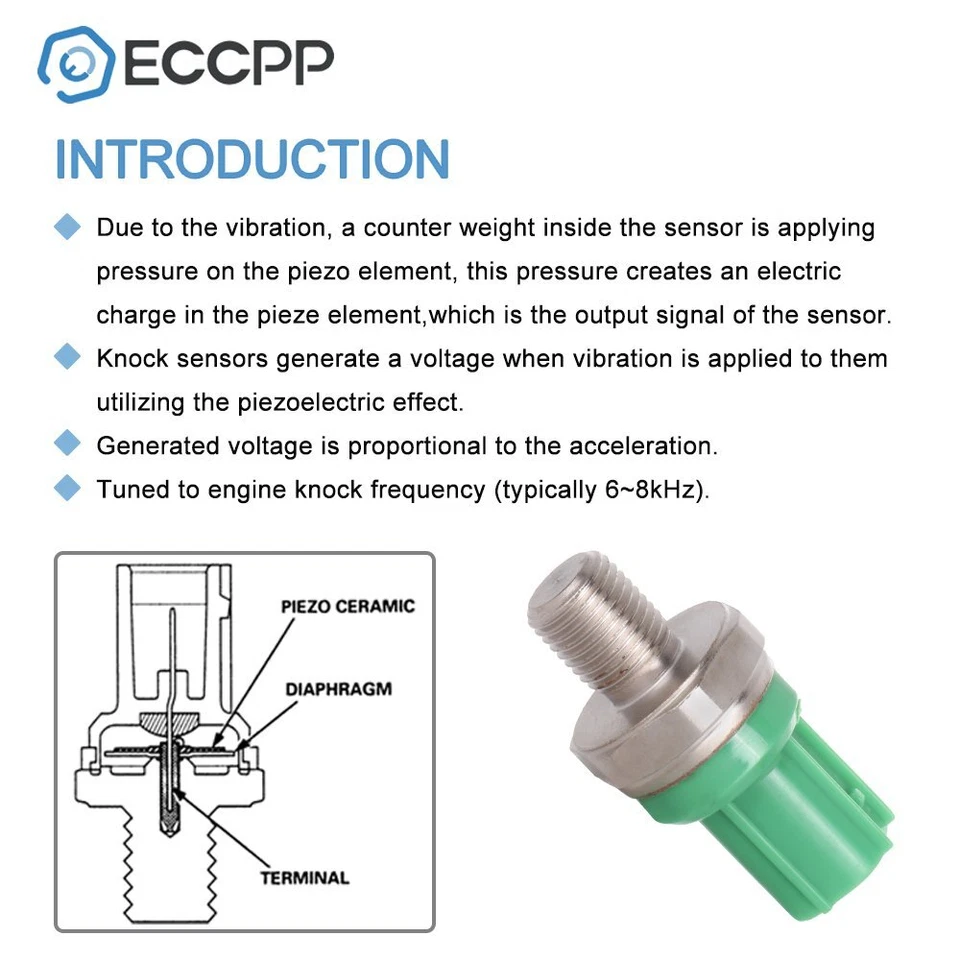 Sensor de golpe del motor delantero para Honda Accord 1998 1999-2002 Acura CL Isuzu Oasis Foto 2 de 4