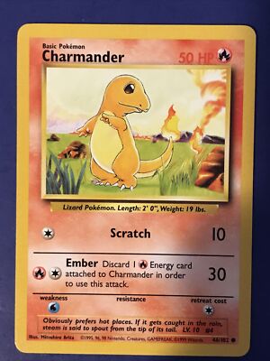 Charmander 46/102 Base Set Common Pokemon Card EXCELLENT | eBay