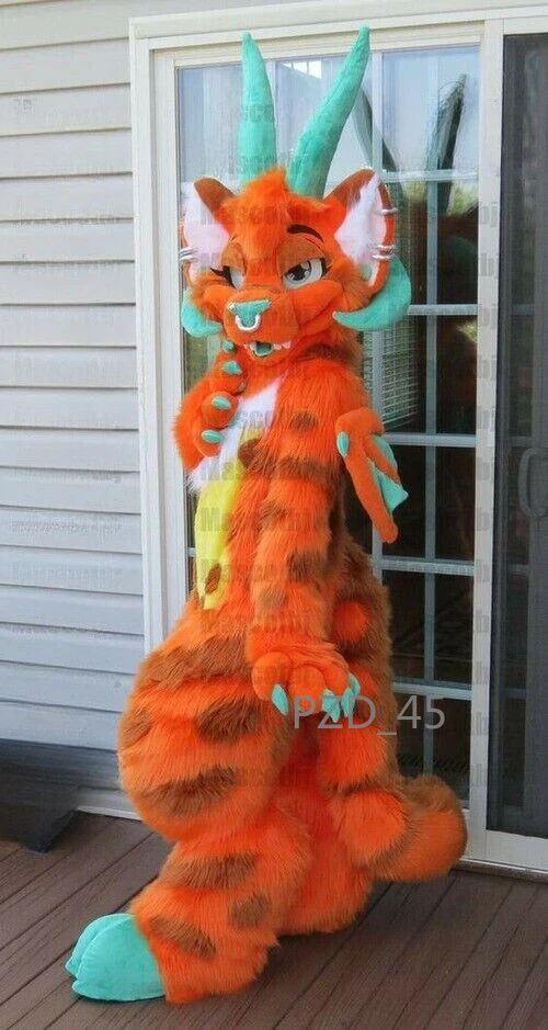 Long Fur Husky Dog Fox Mascot Costume Fursuit Halloween Suit Cosplay - Image 2 of 3