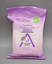 ALMAY 25 Count Biodegradable Longwear Makeup Remover Cleaning Towelettes Wipes
