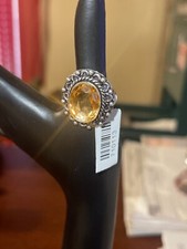 citrine ring 925 sterling silver round