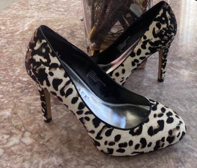 NEW White House Black Market Panther Leopard Calf Hair Leather