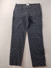 Old Navy Women Dress Pants Black Size 8 Pixie Polka Dot 25" Low Rise Straight