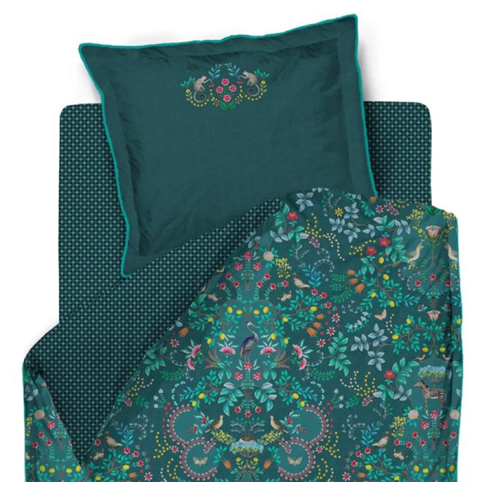 PiP Studio Bettwäsche Forest Findings Green Grün Blumen Tier Früchte Perkal - Bild 3 von 4