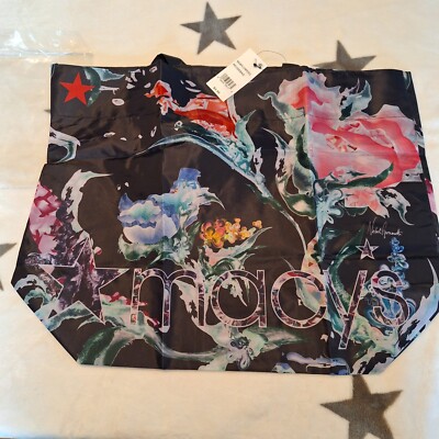 MACY'S Reusable Shopping Tote Bag ''From Beach to Bag'' Oceancycle, Floral New!
