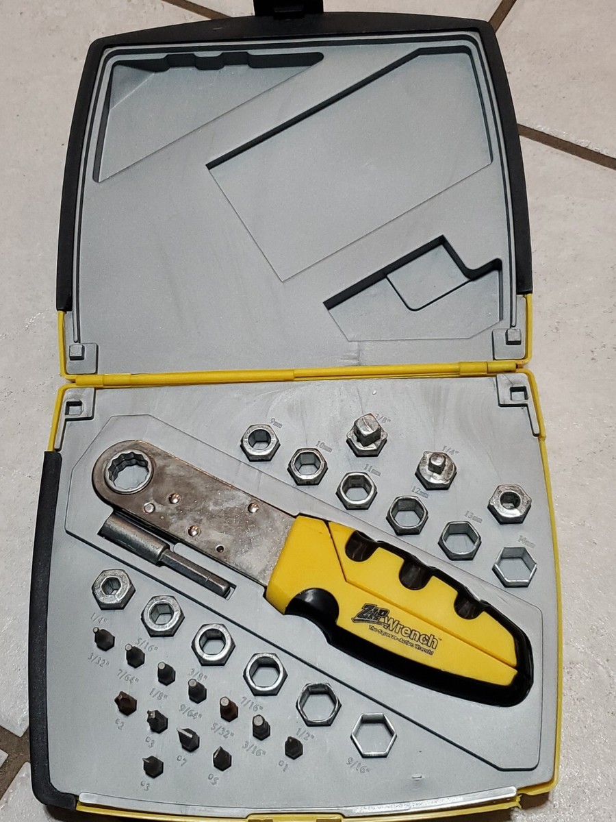 Zip Wrench Ratcheting Tool Set W/ Case & 25 Bits/Sockets 