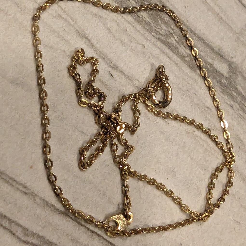 Gold Tone Chain Necklace with markings