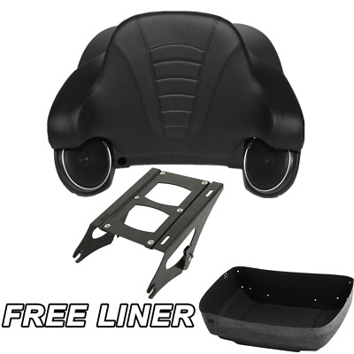 King Trunk Pad Mount Rack Speakers Fit For Harley CVO Street Road Glide 14-25 24