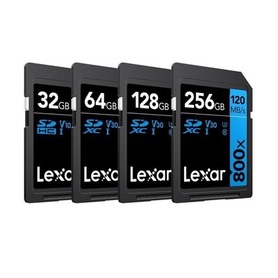 Lexar 800x 32GB 64GB 128GB 256GB SD SDXC Karte UHS-I U3 V30 Speicherkarten Neu