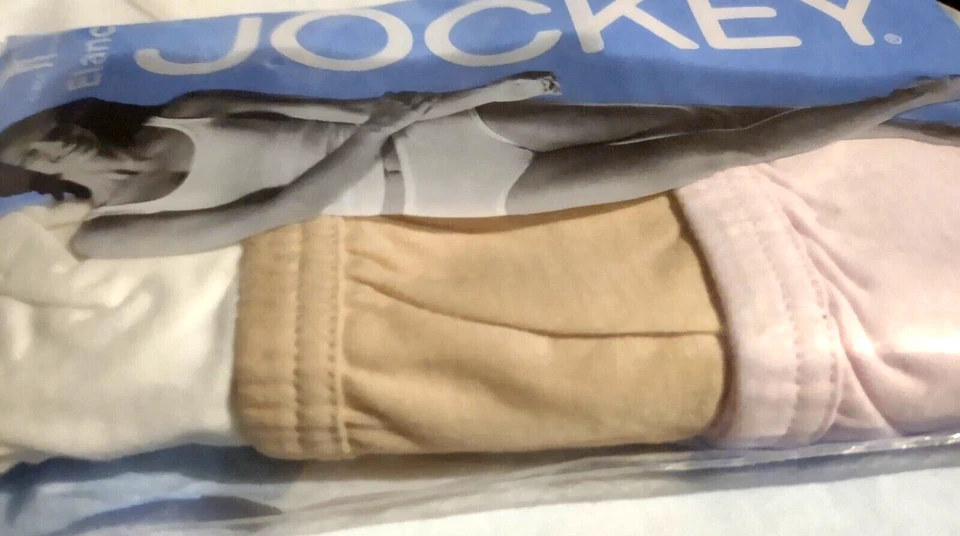 尺寸 7 全新 3 件装 JOCKEY Elance 100% 棉 黄色 棕褐色 粉红色 — 第 2/4 张图片