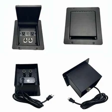 PROCRAFT MINI GAP LID FEED-THRU RECESSED Stage Pocket/Floor Box w/ 1) WIRED AC 2