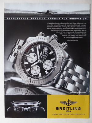 9/2005 PUB UHR BREITLING WATCHES CHRONOMAT EVOLUTION AVIATION ORIGINAL AD