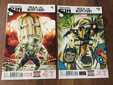 2 MARVEL COMICS ORIGINAL SIN ~ 2014 HULK vs IRON MAN No. 3.1 & No. 3.2