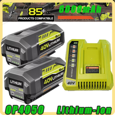 For Ryobi 40 Volt Max Lithium OP4050 Battery OP4060 &40V Charger High Quality