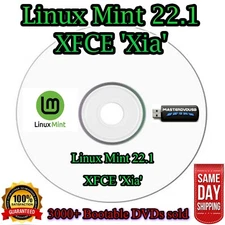Linux Mint 22.1 XFCE 'Xia' Bootable DVD – Laser Printed Label, Sameday Shipping