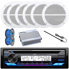 JVC Marine CD Player AM/FM Receiver, 6x 6.5" 90W Speakers, Wire, Amp, Antenna