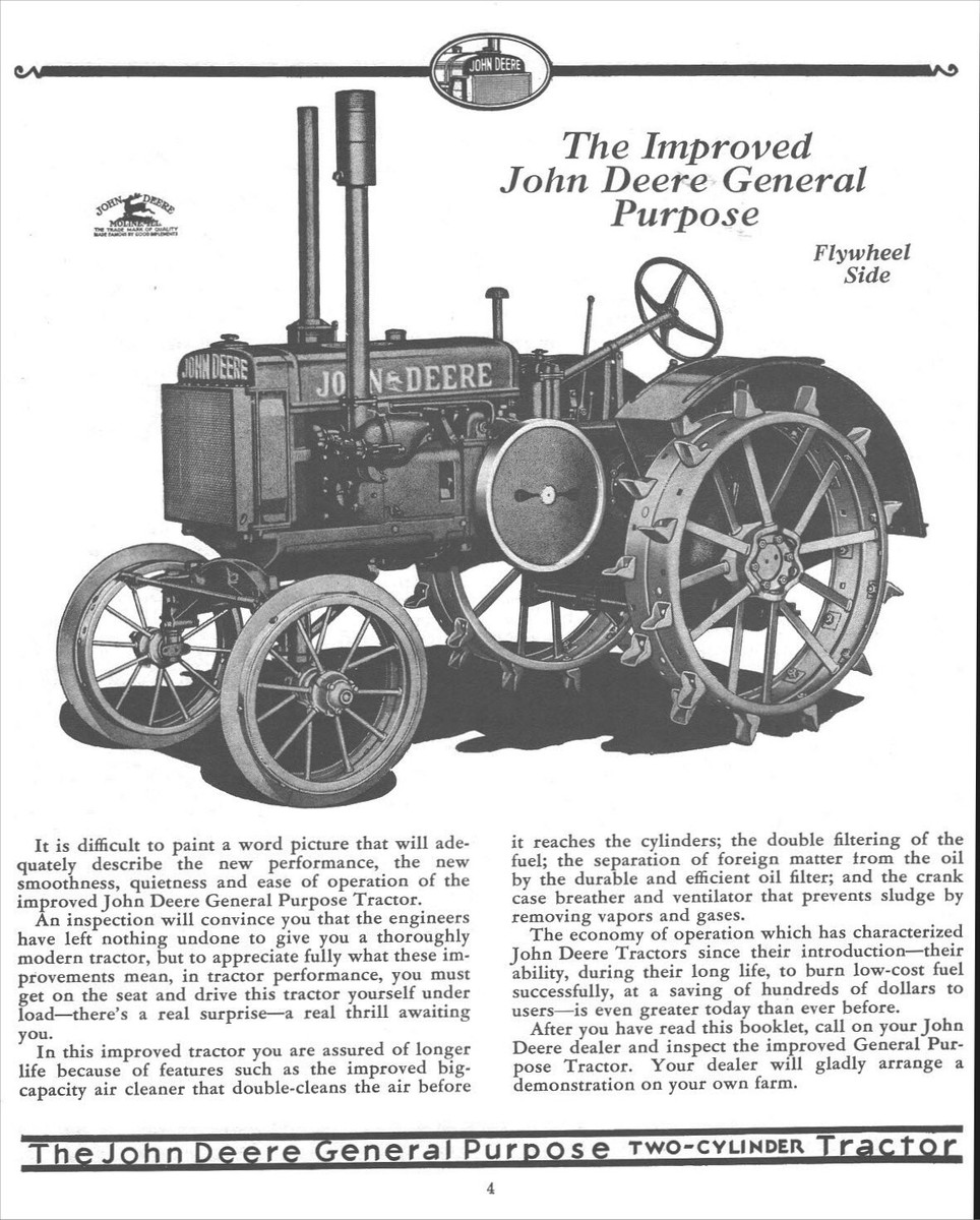 John Deere General-Purpose Two-Cylinder Tractors 1931 brochure