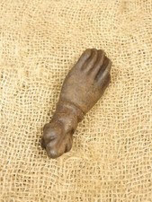 Antique 19th-Century Cast Iron Door Knocker Man’s Hand With Decorative Ball