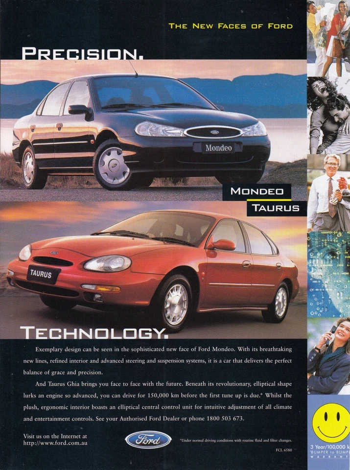 FORD MONDEO TAURUS 1997 Vintage PRINT AD Precision & Technology Original Advert - image 1 of 1