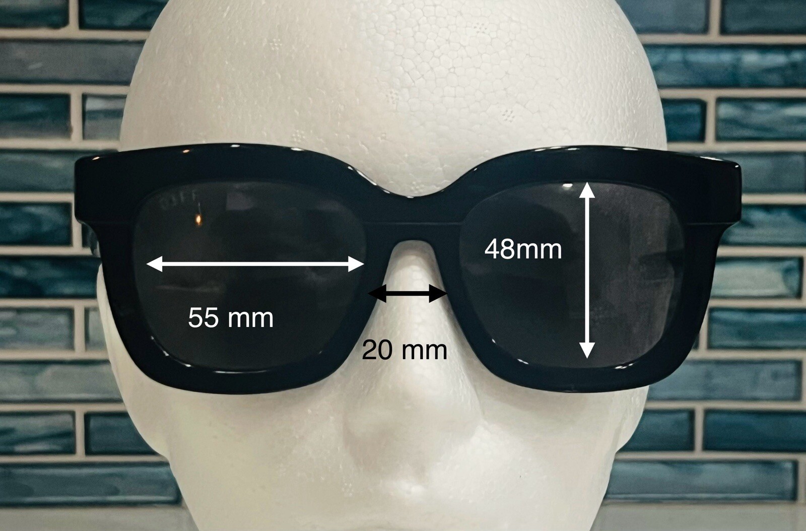 Designer Oversized DIFF CARSON Sunglasses Black F… - image 16