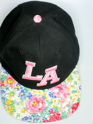 Floral Embroidered SnapBack Dodger Hat with Pink Brim Los Angeles Dodgers Indigo Tokyo Series Pink Blossom New Era  main image 3
