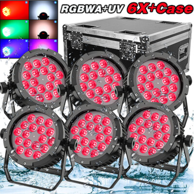 270W Waterproof RGBWA UV LED Par Up Light DMX Stage DJ Par Can Light Beam w/Case