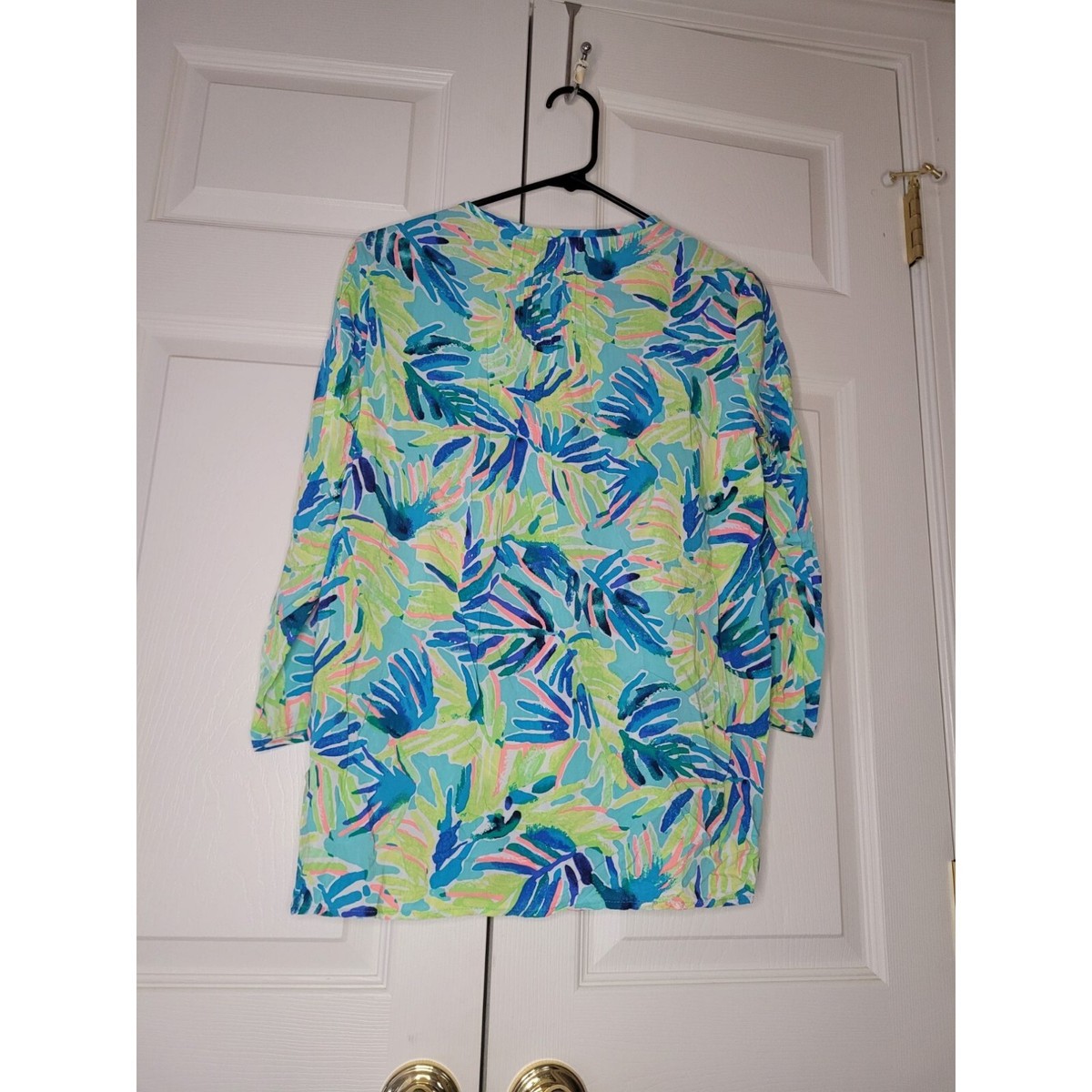 Women Lllly Pulitzer Green Blue Daylen Tunic Top Multi Serenity