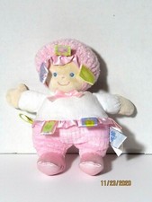 Mary Meyer Taggies Baby Doll Plush 8" Pink White Sewn Eyes Stuffed Toy