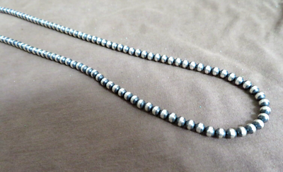Native Navajo Sterling Silver Navajo Pearls 24
