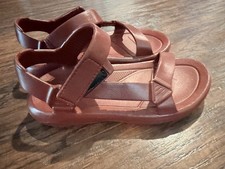 NEW Girl Sandals Size 5 Brown Hook Loop