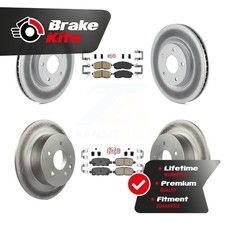 Front Rear Ceramic Pad & Coated Brake Rotor Kit For 2007-2012 Nissan Sentra SE-R