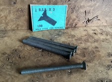 Image of 1/4” BSF X 3” Steel Slotted Countersunk Machine Screws X 4