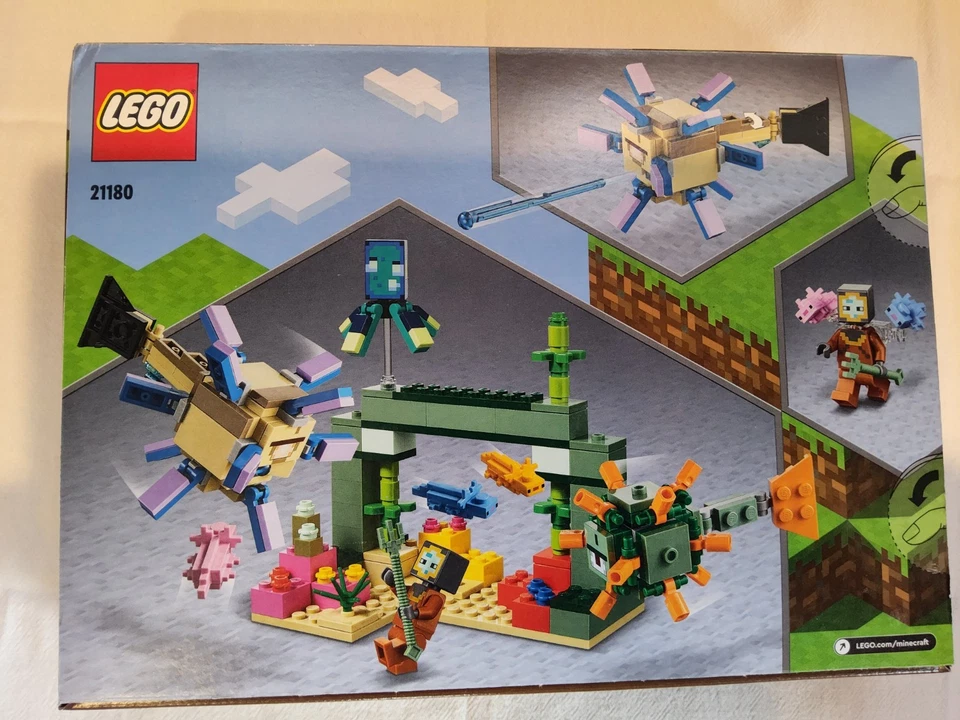 LEGO MINECRAFT SET #21180 THE GUARDIAN BATTLE w/ AXOLOTL, FACTORY SEALED! - Image 2 of 2