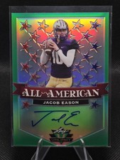 2020 Leaf Valiant Football #AA-JE1 Jacob Eason Green All-American RC Auto /75
