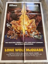 Original Lone Wolf Mcquade Poster Signed By Chuck Norris Beckett COA