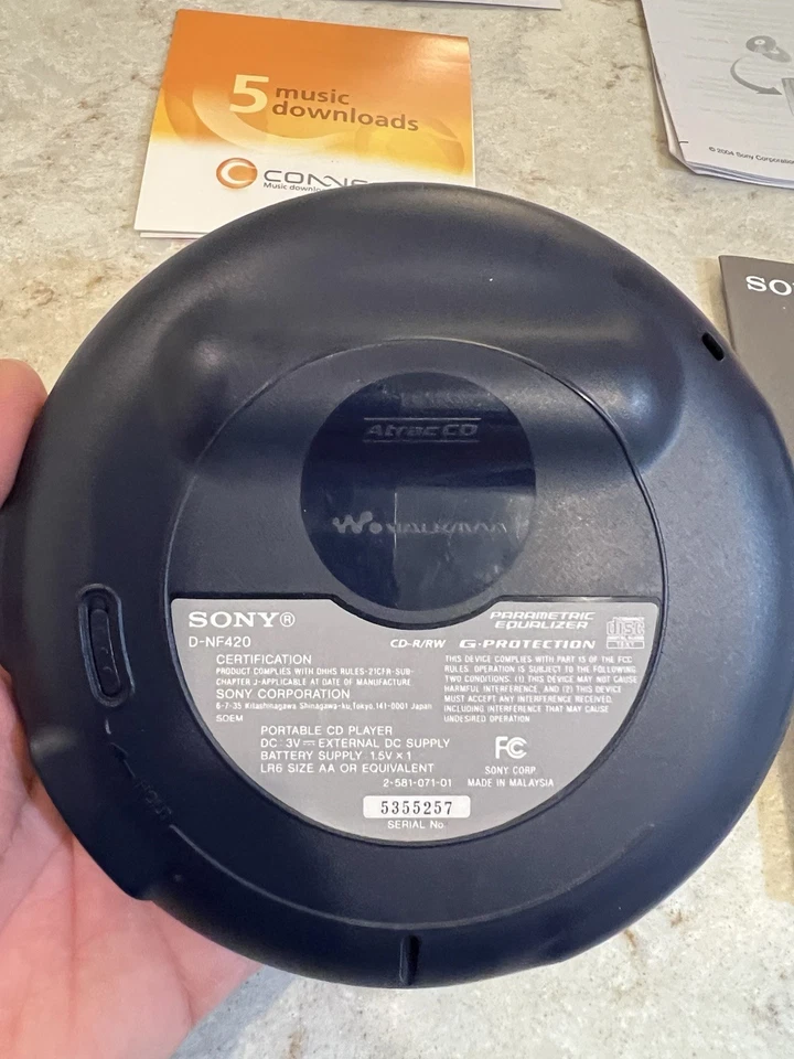 Sony PSYC D-NF420 Atrac3Plus CD MP3 Walkman AM FM TV Weather Radio Works - Image 4 of 4