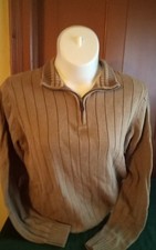 G H BASS Heritage Collection Men  s Sz Lg 1/4 Zip Pullover Sweater 100 cotton