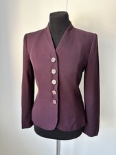 Givenchy Burgundy Wool Logo Button Classic Women Jacket