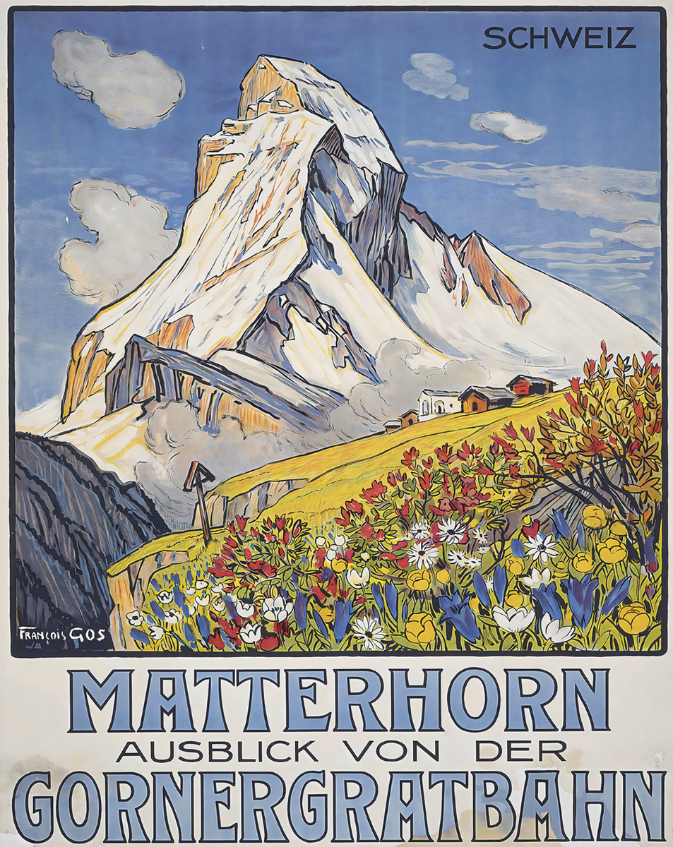 Matterhorn Switzerland Poster Vintage Travel Wall Art- 12X16/16X20