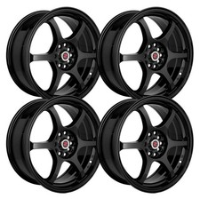 Set-4 Drag Dc25 16x7 5x4.55x114.3 Gloss Black 38mm Wheels Rims 16 Inch