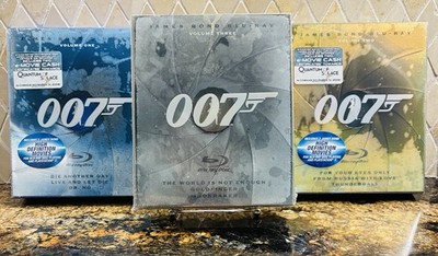 Sealed New James Bond 007 The Collection Volumes 1 2 3 Blu-Ray 9 Movie Box Sets