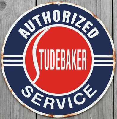 Authorized Studebaker Service 12'' Diameter Novelty Metal Sign Made In USA New!