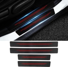 Car Door Sill Protector, Scratch Resistant Door SillB-Red-4pcs