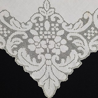 Floral Embroidered Cutwork Tablecloth White 66" x 50" Vintage Cottagecore