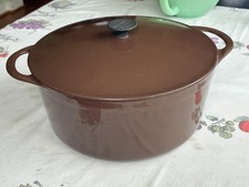 Vintage Cousances Le Creuset Brown Cast Iron 26 Round Dutch Oven 3.5 Qt