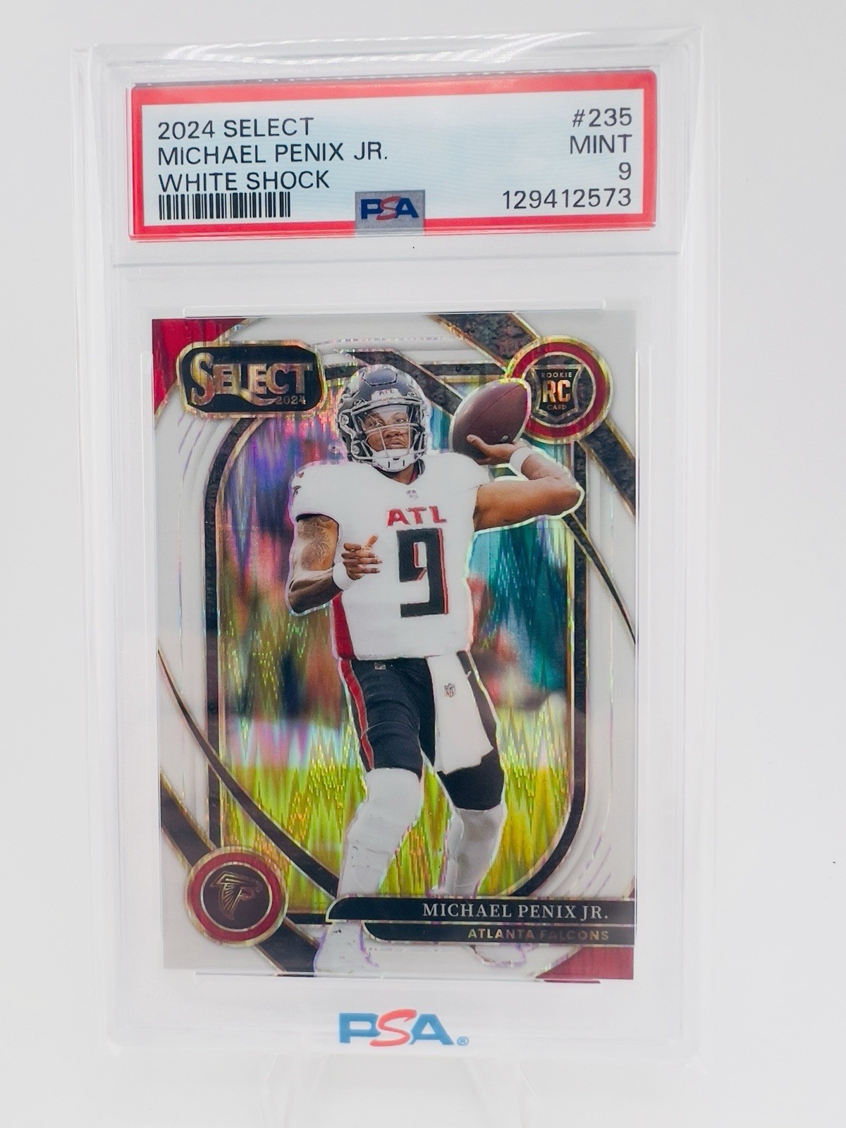 2024 Panini Select Club Level Michael Penix Jr. #235 White Shock Prizm /199 (RC)