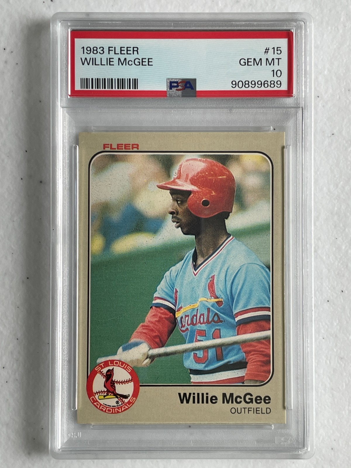 GEM MINT Willie McGee ROOKIE CARD! PSA 10! 1983 Fleer #15 All-Star MVP Cardinals