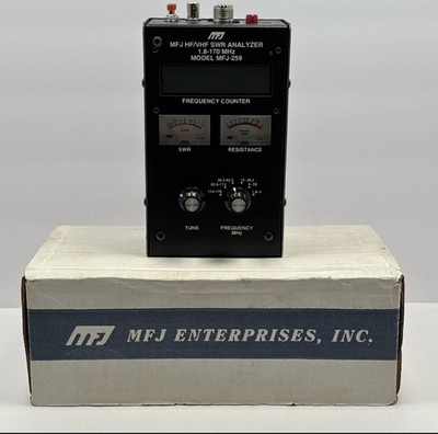 MFJ-259 Ham Radio Cb HF VHF SWR Analyzer With Power Supply.1.8 MHz